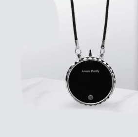 Portable hanging neck air purifier (Option: Black)